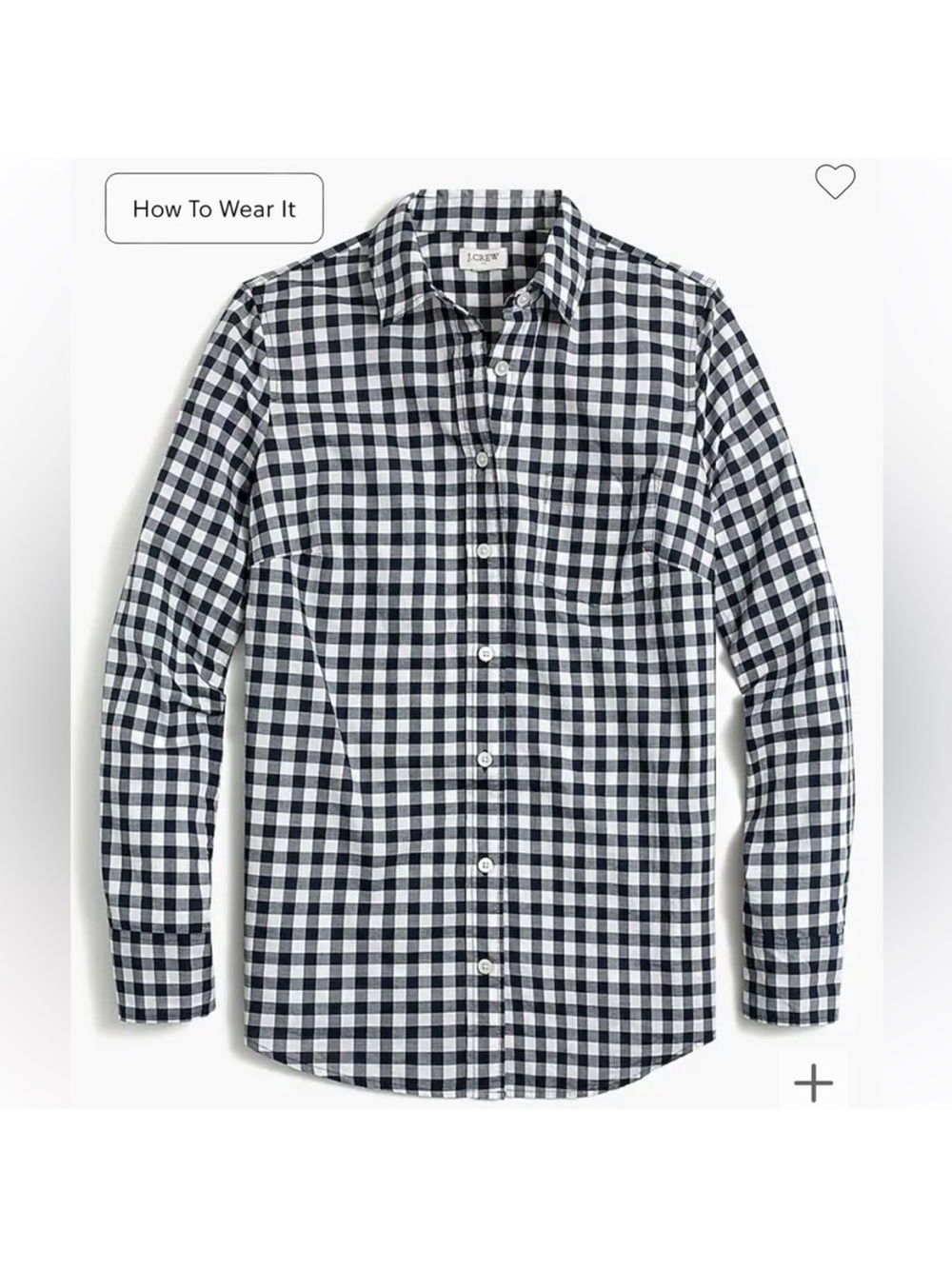 Navy and White Check Button-Down Shirt - J. Crew